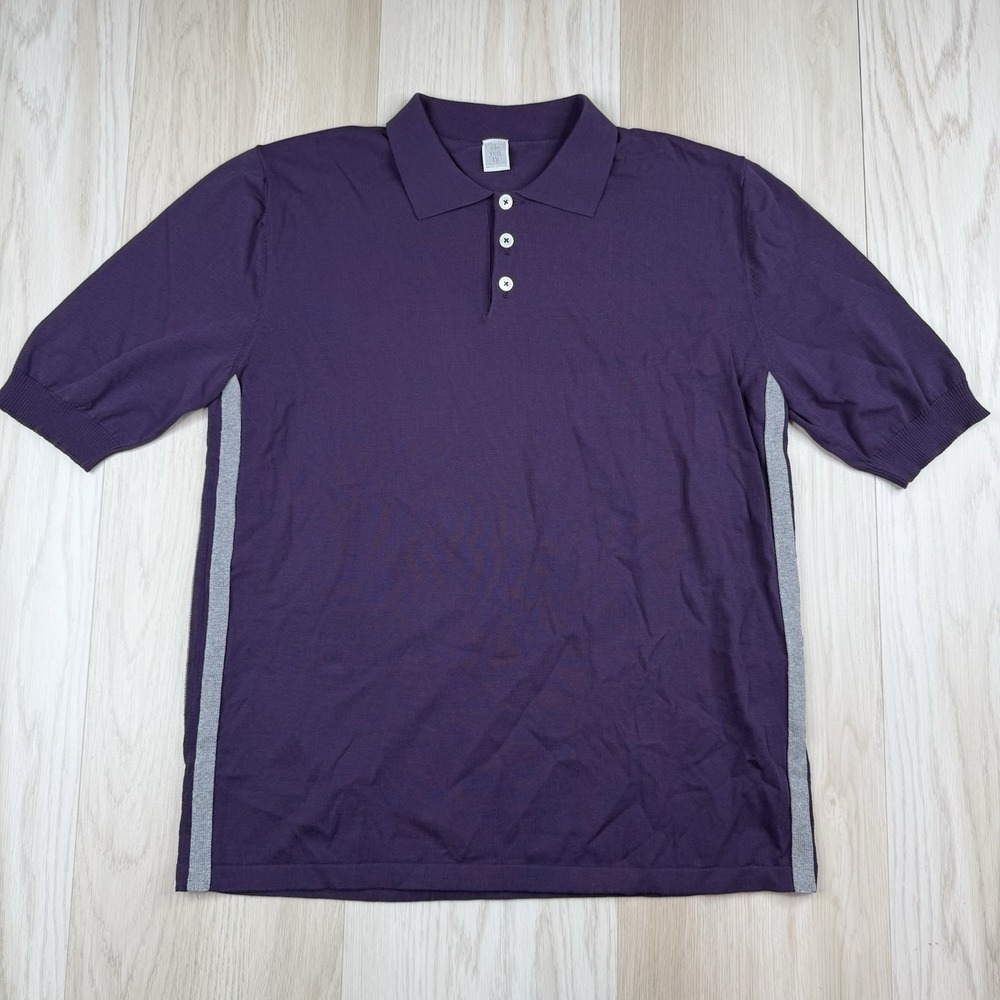 Eleventy Polo Shirt Platinum Special Collection Men Large Short Sleeve Cotton